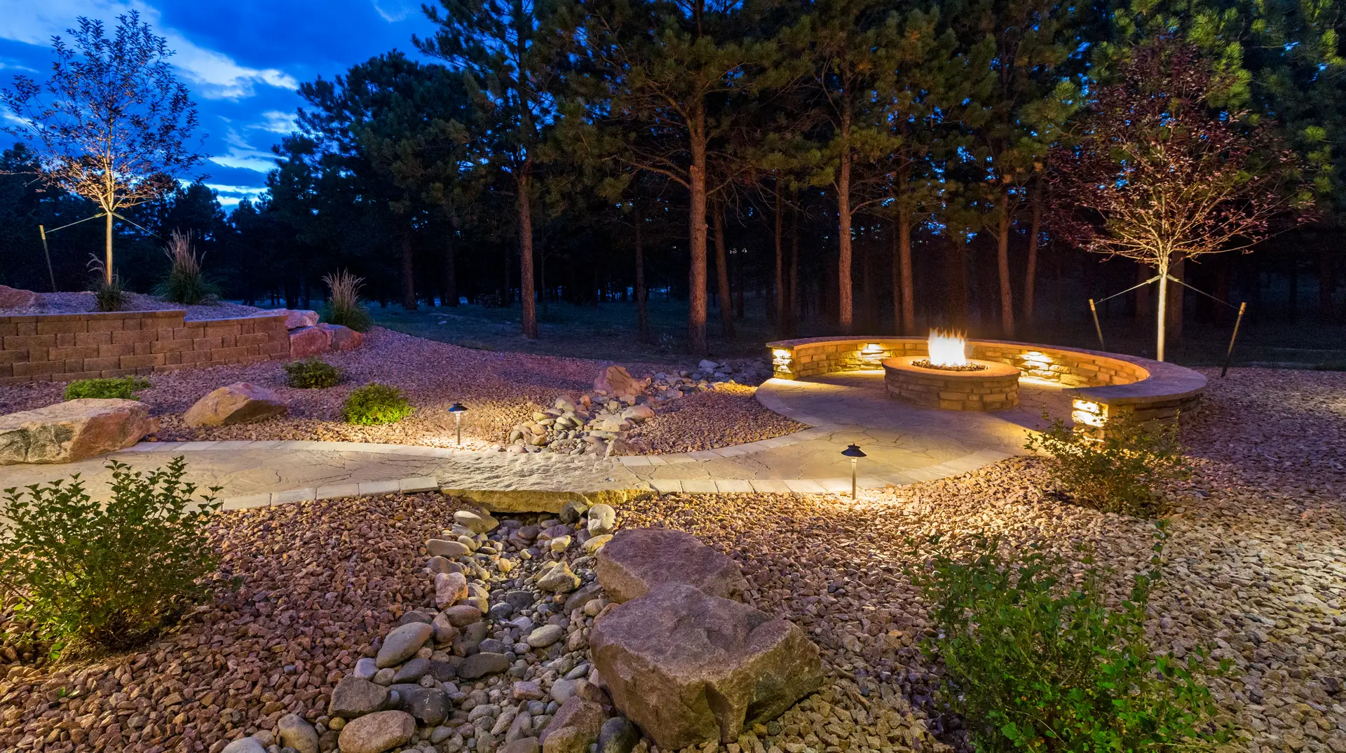 rock speaker and landscape lights